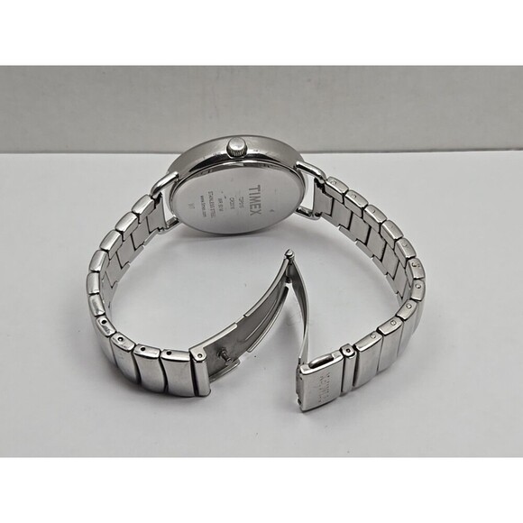 Timex T2P015 Camper Indiglo 37mm Quartz White Dial Date Silver Tone New Battery - Picture 10 of 13